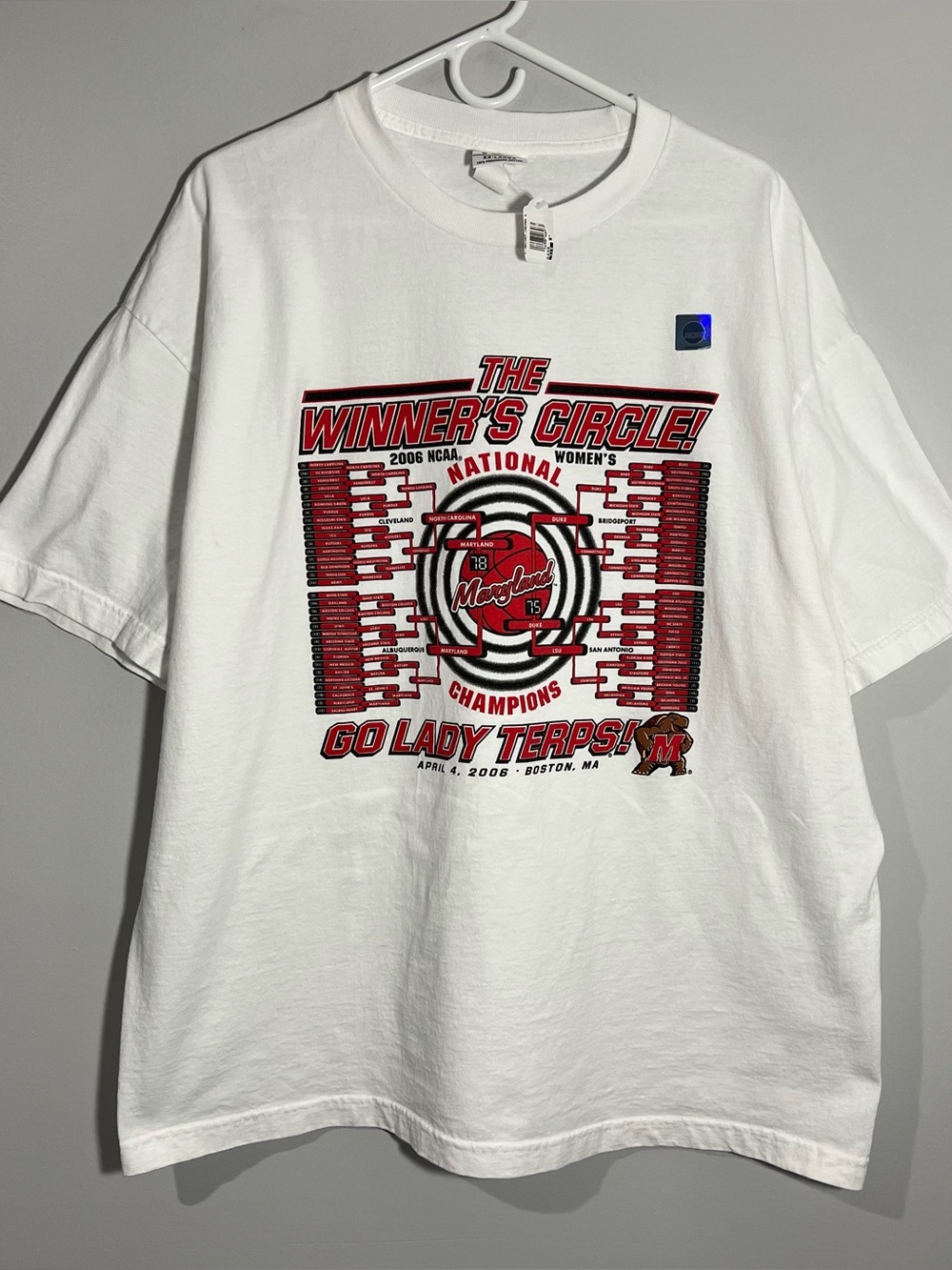 Vintage Maryland Terrapins Terps 2006 National Champions White T-Shirt Adult XXL